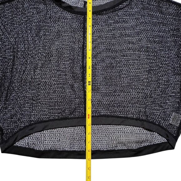 One7Six Elegant Black Mesh Top Sheer Long Sleeve Evening Blouse M - Picture 9 of 10